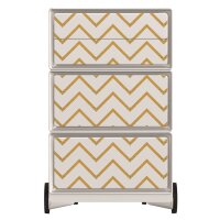 PAPERFLOW easyBox Classic Chic Rollcontainer weiß, bunt 60059 4 Auszüge 39,0 x 43,6 x 64,2 cm