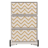 PAPERFLOW easyBox Classic Chic Rollcontainer weiß, bunt 60059 4 Auszüge 39,0 x 43,6 x 64,2 cm