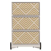 PAPERFLOW easyBox Classic Chic Rollcontainer weiß, bunt 60107 4 Auszüge 39,0 x 43,6 x 64,2 cm