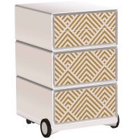 PAPERFLOW easyBox Classic Chic Rollcontainer weiß, bunt 60107 4 Auszüge 39,0 x 43,6 x 64,2 cm