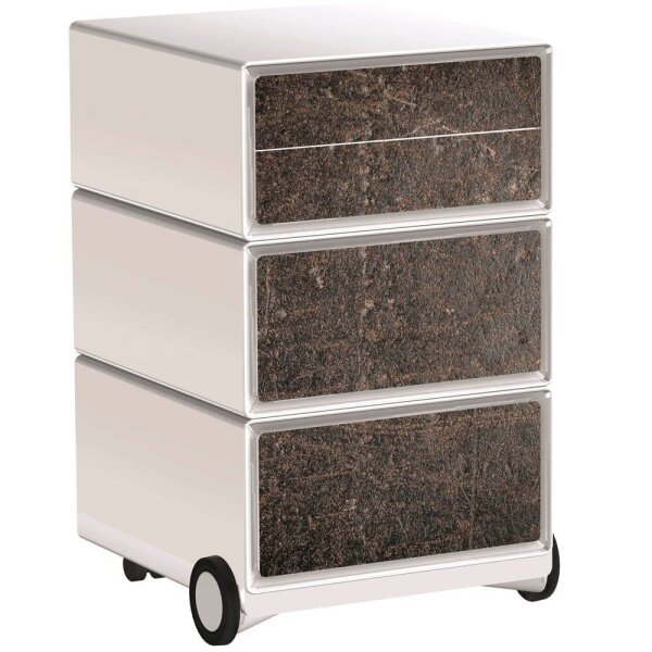 PAPERFLOW easyBox Industrial Rollcontainer weiß, bunt 61854 4 Auszüge 39,0 x 43,6 x 64,2 cm