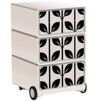 PAPERFLOW easyBox Black & White Rollcontainer weiß, schwarz 60587 4 Auszüge 39,0 x 43,6 x 64,2 cm