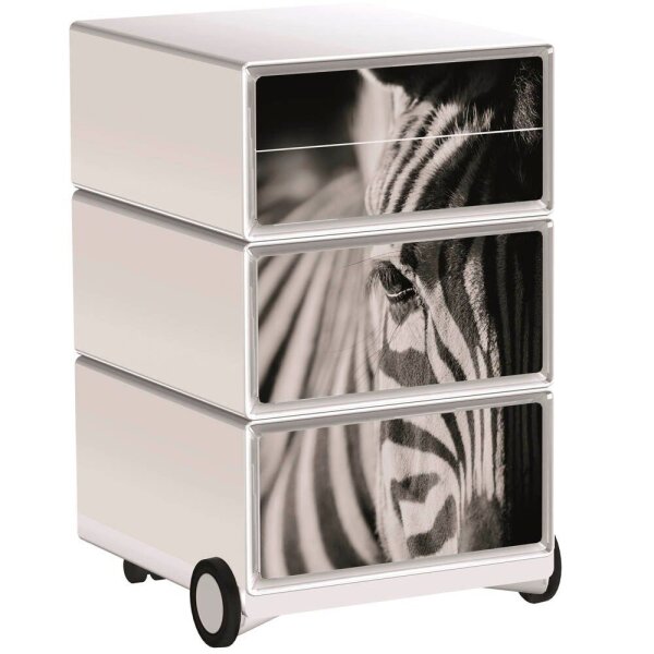 PAPERFLOW easyBox Black & White Rollcontainer weiß, schwarz 61265 4 Auszüge 39,0 x 43,6 x 64,2 cm