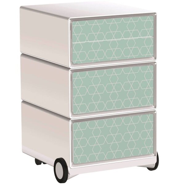 PAPERFLOW easyBox Colour Rollcontainer weiß, bunt 60123 4 Auszüge 39,0 x 43,6 x 64,2 cm