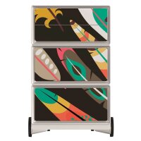 PAPERFLOW easyBox Colour Rollcontainer weiß, bunt 60139 4 Auszüge 39,0 x 43,6 x 64,2 cm