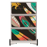 PAPERFLOW easyBox Colour Rollcontainer weiß, bunt 60139 4 Auszüge 39,0 x 43,6 x 64,2 cm