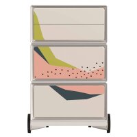 PAPERFLOW easyBox Colour Rollcontainer weiß, bunt 61045 4 Auszüge 39,0 x 43,6 x 64,2 cm