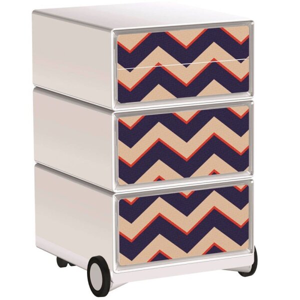PAPERFLOW easyBox Vintage Rollcontainer weiß, bunt 60955 4 Auszüge 39,0 x 43,6 x 64,2 cm