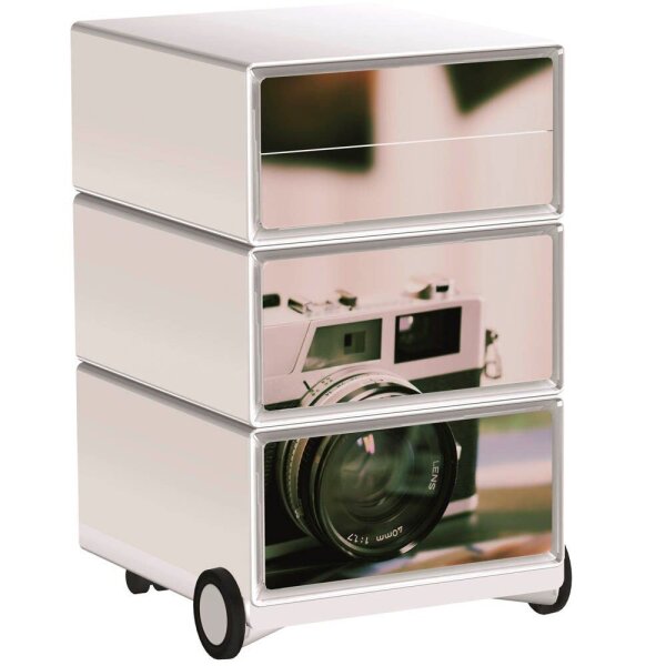 PAPERFLOW easyBox Vintage Rollcontainer weiß, bunt 61351 4 Auszüge 39,0 x 43,6 x 64,2 cm