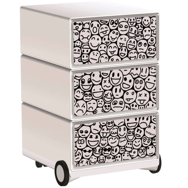 PAPERFLOW easyBox Business Rollcontainer weiß, bunt 62295 4 Auszüge 39,0 x 43,6 x 64,2 cm