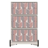 PAPERFLOW easyBox Vintage Rollcontainer weiß, bunt 60987 4 Auszüge 39,0 x 43,6 x 64,2 cm