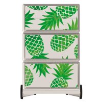 PAPERFLOW easyBox Tropical Rollcontainer weiß, bunt 60619 4 Auszüge 39,0 x 43,6 x 64,2 cm