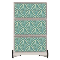 PAPERFLOW easyBox Tropical Rollcontainer weiß, bunt 60747 4 Auszüge 39,0 x 43,6 x 64,2 cm