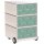 PAPERFLOW easyBox Tropical Rollcontainer weiß, bunt 60747 4 Auszüge 39,0 x 43,6 x 64,2 cm