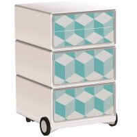 PAPERFLOW easyBox Vintage Rollcontainer weiß, bunt...