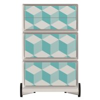 PAPERFLOW easyBox Vintage Rollcontainer weiß, bunt 60971 4 Auszüge 39,0 x 43,6 x 64,2 cm