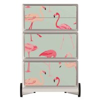 PAPERFLOW easyBox Tropical Rollcontainer weiß, bunt 60715 4 Auszüge 39,0 x 43,6 x 64,2 cm