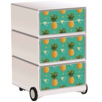 PAPERFLOW easyBox Tropical Rollcontainer weiß, bunt...