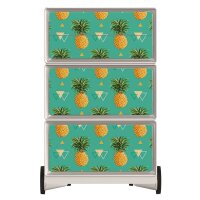 PAPERFLOW easyBox Tropical Rollcontainer weiß, bunt 60699 4 Auszüge 39,0 x 43,6 x 64,2 cm