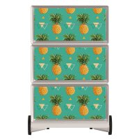 PAPERFLOW easyBox Tropical Rollcontainer weiß, bunt 60699 4 Auszüge 39,0 x 43,6 x 64,2 cm