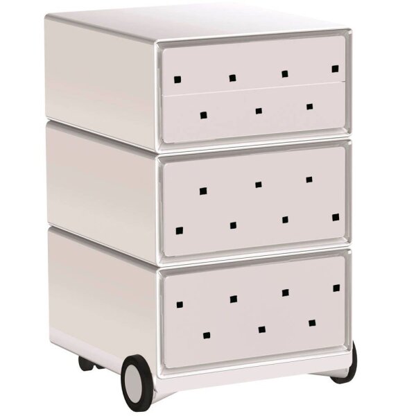 PAPERFLOW easyBox Black & White Rollcontainer weiß, schwarz 60507 4 Auszüge 39,0 x 43,6 x 64,2 cm