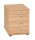 MÖBELPARTNER Standcontainer buche 4 Auszüge Kunststoff-Stangengriff silber 41,6 x 50,0 x 53,4 cm