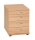MÖBELPARTNER Standcontainer buche 4 Auszüge Kunststoff-Stangengriff silber 41,6 x 50,0 x 53,4 cm