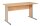 MÖBELPARTNER Schreibtisch buche rechteckig, Kufen-Gestell silber 140,0 x 65,0 cm