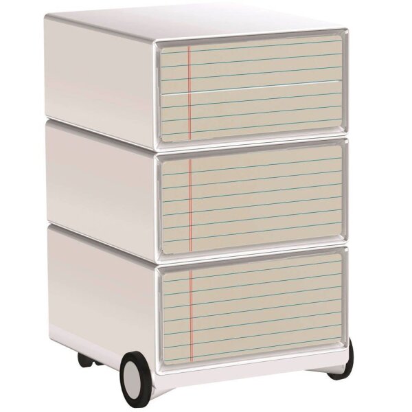 PAPERFLOW easyBox Contents Rollcontainer weiß, bunt 61985 4 Auszüge 39,0 x 43,6 x 64,2 cm