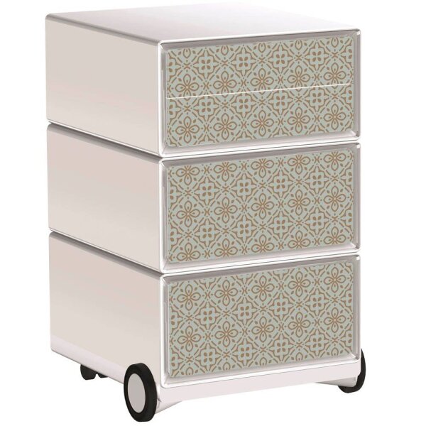 PAPERFLOW easyBox Vintage Rollcontainer weiß, bunt 60795 4 Auszüge 39,0 x 43,6 x 64,2 cm