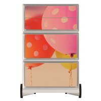 PAPERFLOW easyBox Colour Rollcontainer weiß, bunt 61595 4 Auszüge 39,0 x 43,6 x 64,2 cm