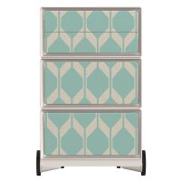 PAPERFLOW easyBox Vintage Rollcontainer weiß, bunt 60875 4 Auszüge 39,0 x 43,6 x 64,2 cm