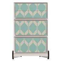 PAPERFLOW easyBox Vintage Rollcontainer weiß, bunt 60875 4 Auszüge 39,0 x 43,6 x 64,2 cm
