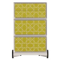 PAPERFLOW easyBox Vintage Rollcontainer weiß, bunt 60859 4 Auszüge 39,0 x 43,6 x 64,2 cm