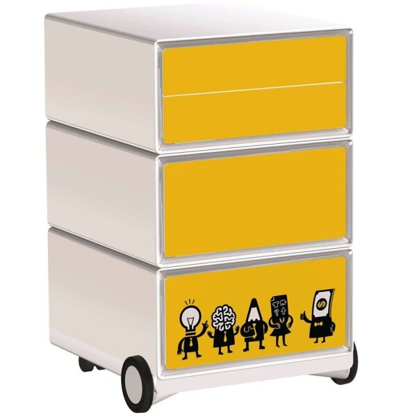 PAPERFLOW easyBox Business Rollcontainer weiß, bunt 62263 4 Auszüge 39,0 x 43,6 x 64,2 cm