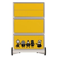 PAPERFLOW easyBox Business Rollcontainer weiß, bunt 62263 4 Auszüge 39,0 x 43,6 x 64,2 cm