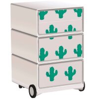 PAPERFLOW easyBox Tropical Rollcontainer weiß, bunt...