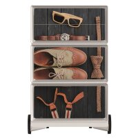 PAPERFLOW easyBox Classic Chic Rollcontainer weiß, bunt 215556 4 Auszüge 39,0 x 43,6 x 64,2 cm