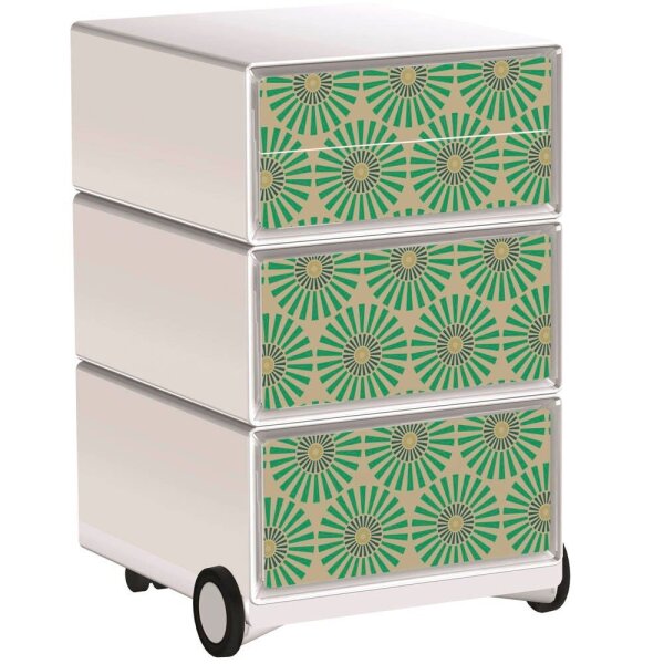 PAPERFLOW easyBox Vintage Rollcontainer weiß, bunt 60811 4 Auszüge 39,0 x 43,6 x 64,2 cm