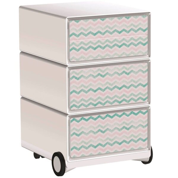 PAPERFLOW easyBox Colour Rollcontainer weiß, bunt 61971 4 Auszüge 39,0 x 43,6 x 64,2 cm