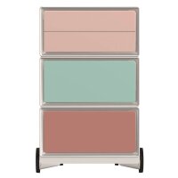 PAPERFLOW easyBox Colour Rollcontainer weiß, bunt 61563 4 Auszüge 39,0 x 43,6 x 64,2 cm