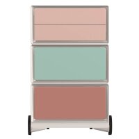 PAPERFLOW easyBox Colour Rollcontainer weiß, bunt 61563 4 Auszüge 39,0 x 43,6 x 64,2 cm