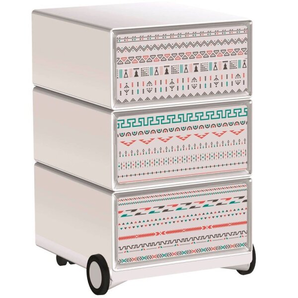 PAPERFLOW easyBox Colour Rollcontainer weiß, bunt 61659 4 Auszüge 39,0 x 43,6 x 64,2 cm