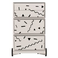 PAPERFLOW easyBox Black & White Rollcontainer weiß, schwarz 60427 4 Auszüge 39,0 x 43,6 x 64,2 cm