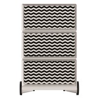 PAPERFLOW easyBox Black & White Rollcontainer weiß, schwarz 60397 4 Auszüge 39,0 x 43,6 x 64,2 cm