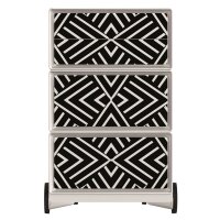 PAPERFLOW easyBox Black & White Rollcontainer weiß, schwarz 60539 4 Auszüge 39,0 x 43,6 x 64,2 cm