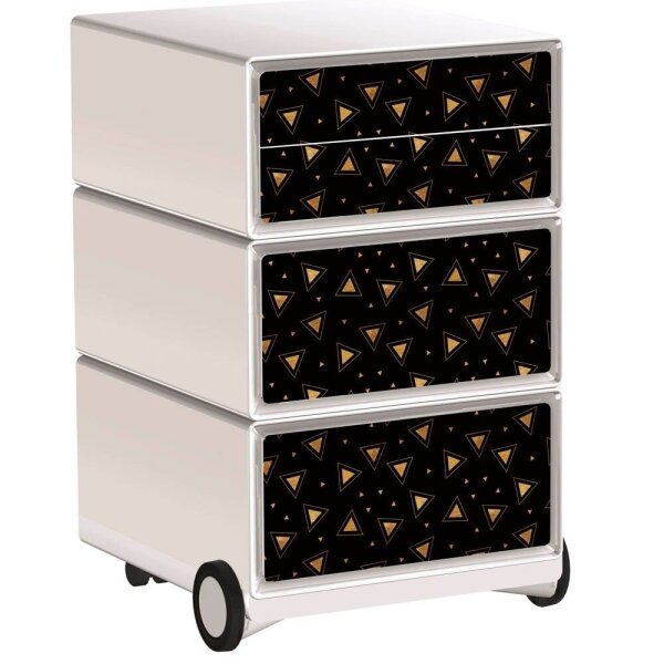 PAPERFLOW easyBox Classic Chic Rollcontainer weiß, bunt 60015 4 Auszüge 39,0 x 43,6 x 64,2 cm