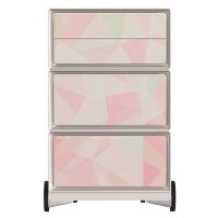 PAPERFLOW easyBox Colour Rollcontainer weiß, bunt 61547 4 Auszüge 39,0 x 43,6 x 64,2 cm