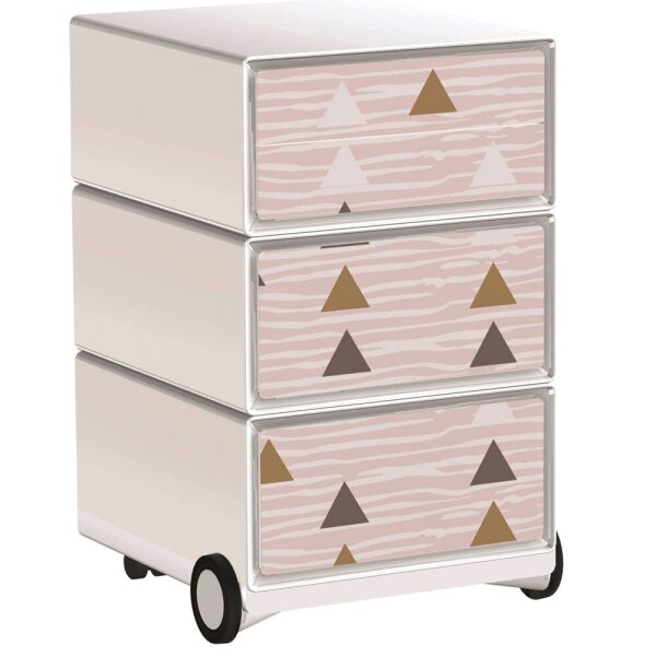 PAPERFLOW easyBox Classic Chic Rollcontainer weiß, bunt 60031 4 Auszüge 39,0 x 43,6 x 64,2 cm