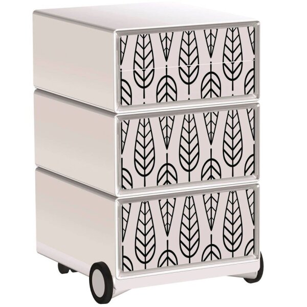 PAPERFLOW easyBox Black & White Rollcontainer weiß, schwarz 60491 4 Auszüge 39,0 x 43,6 x 64,2 cm